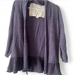 Anthropologie Canary brand purple open cardigan